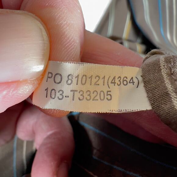 Tommy Bahama 100% Silk Resort Wear ButtonUp Shirt Men XXL Brown Blue Gold Stripe - Picture 11 of 13